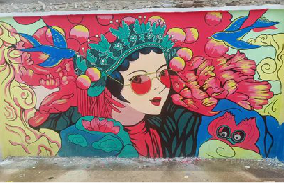 嵩县墙体彩绘-网红墙