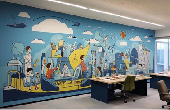 嵩县办公室墙绘的特点。